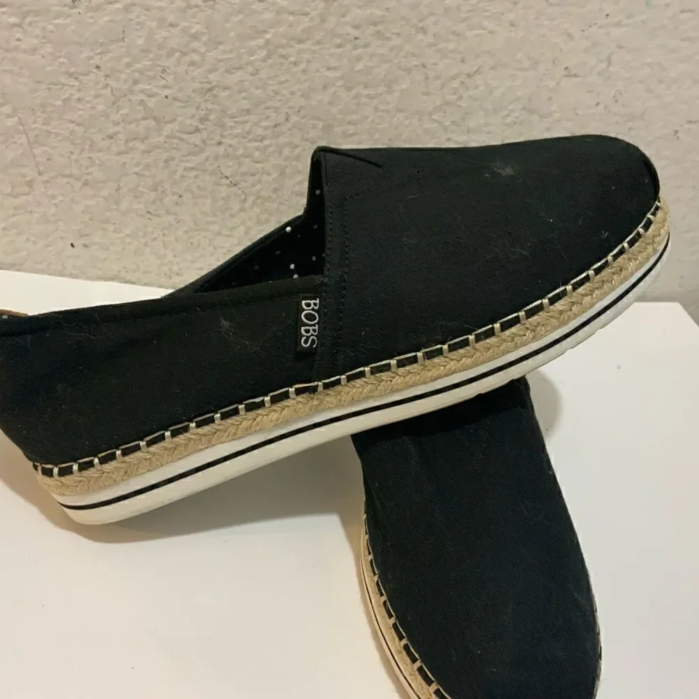 Bobs Canvas Espadrilles Black size 10